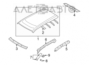 Roof metal Subaru Outback 10-14 without sunroof