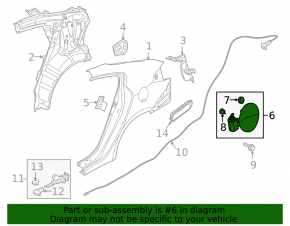 Fuel filler flap Kia Forte 4d 17-18 rest
