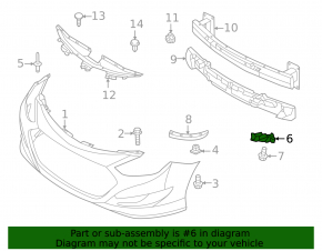 Front bumper mount left Hyundai Sonata 11-15 on the wing
