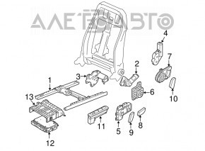 Driver's seat lumbar support control VW CC 08-17 black