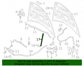 Bonnet shock absorber left Porsche Cayenne 958 11-14