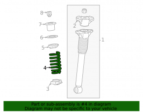 Rear left spring Mercedes W167 GLE 350 450 20-26 stiffness 3 green