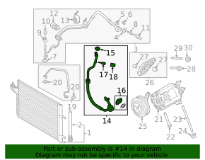 Air conditioning hose, compressor, heater, Ford Escape MK3 13-16 pre-rest 2.5