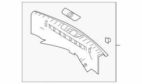 Ford Explorer 11-15 trunk opening trim black, broken mount