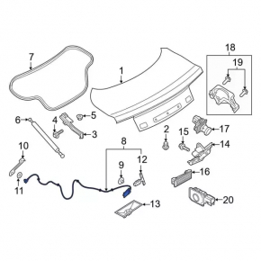 Ford Mustang mk6 15 convertible trunk lid lock