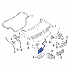 Ford Mustang mk6 15 convertible trunk lid lock