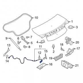 Ford Mustang mk6 15 convertible trunk lid lock