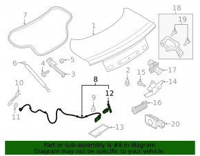 Ford Mustang mk6 15 convertible trunk lid lock