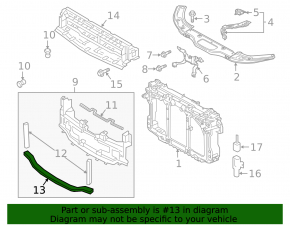 Lower radiator deflector seal Mazda 6 18-21