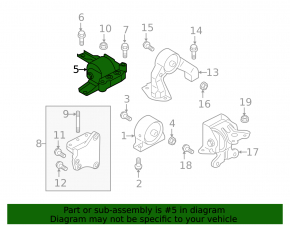 Right engine mount for Mitsubishi Lancer 10-17 2.0