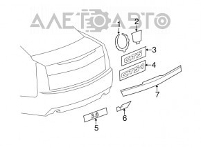 Cadillac CTS 14 trunk lid molding pre-rest chrome for camera