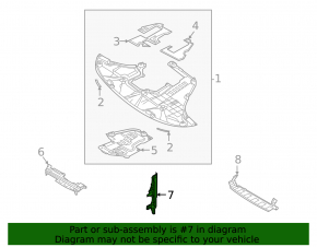 Right radiator deflector for Kia Sorento 21-24 HEV, PHEV