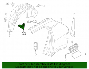 Mudguard rear fender liner left Volvo XC40 19-25