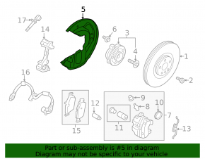 Brake Disc Cover Front Right Volvo XC60 18-23 for R17