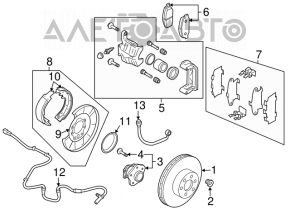 Rear left hub Nissan Murano 03-07 AWD
