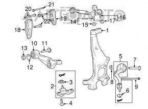 Upper control arm, front left, Lexus LS460 07-17 rwd