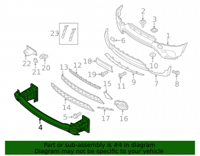 Front bumper reinforcement BMW X5 E70 11-13 rest