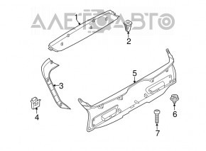 BMW X5 F15 14-18 black upper rear door trim, lower, with plugs and lighting, scratches