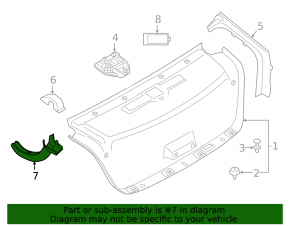 Trunk lid hinge trim right BMW 5 G30 17-23 black
