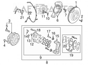 Brake Disc Cover Front Left Kia Sorento 16-20