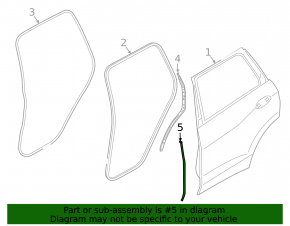 Door seal side rear left BMW X7 G07 19- front