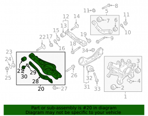Lower control arm for rear right spring, Kia Optima 16-20