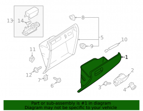 Glove box, glove compartment VW Tiguan 09-11 brown