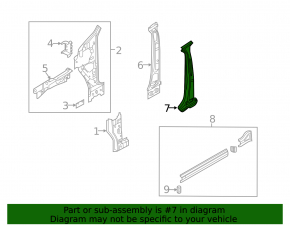 Left center pillar for VW Tiguan 18-24