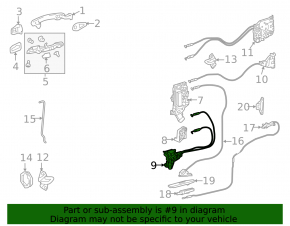 Rear right front door lock Toyota Sienna 11-17