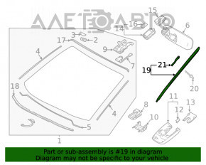 Windshield molding right Toyota Highlander 20-