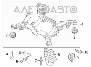 Rear subframe VW Touareg 11-17 rusty