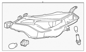 Right front headlight for Toyota Corolla 2017-2019, LED