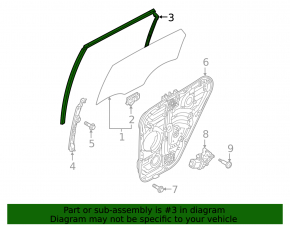 Rear left window seal for Hyundai Tucson 22-25