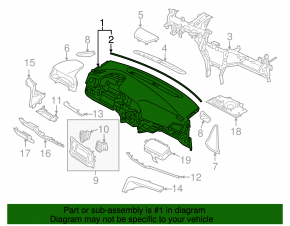 Dashboard front panel bare Hyundai Elantra AD 17-18 prerest, scratch