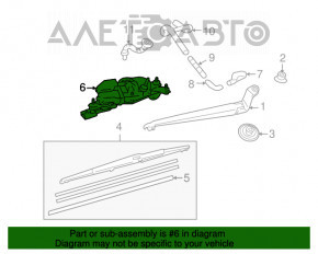 Rear wiper linkage with motor for Lexus RX350 RX450h 10-15