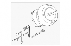 Airbag in steering wheel driver Audi A4 B9 17-25 black