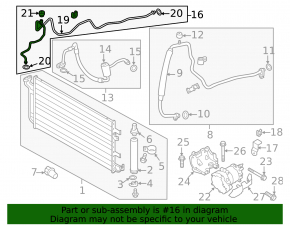 The air conditioning hose is long, iron, and thin. Nissan Leaf 11-12