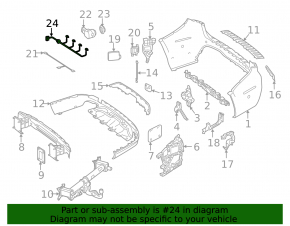 Mercedes GLS 17-19 rear bumper wiring for parking sensors and BSM