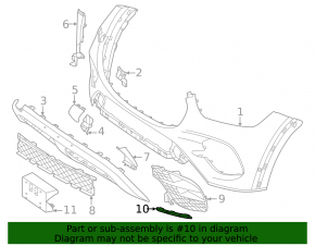 Molding of the right grille of the front bumper Mercedes W167 GLE 24-26