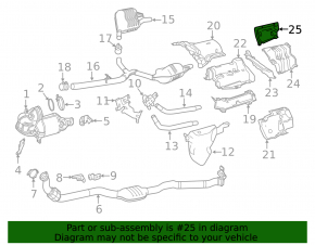 Mercedes W213 E 17-23 small rear right muffler heat shield