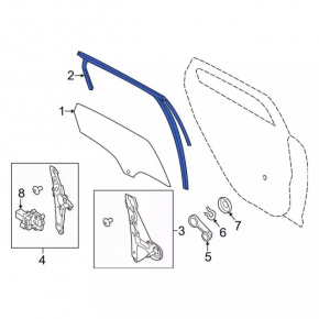 Front right windshield seal for Ford Focus mk3 11-18