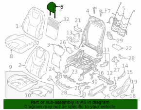 Ford Edge 20-24 passenger seat headrest, blue leather