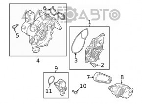 Thermostat housing VW Passat b8 16-19 1.8T bare