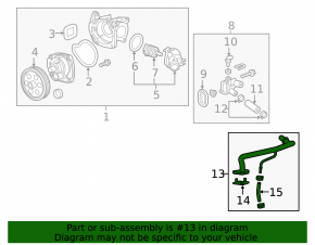 Cooling pipe from the pump metal Cadillac ATS 13- 2.0T