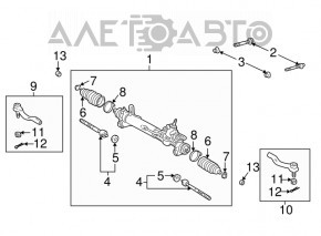 Steering tip left Toyota Highlander 03-07 CTR