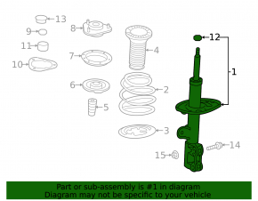 Shock absorber front right Toyota Rav4 13-18
