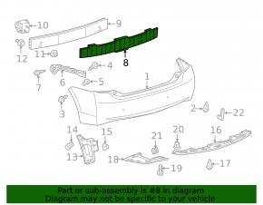 Toyota Prius 30 10-15 Rear Bumper Absorber