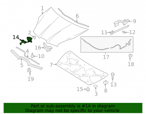 Subaru b9 Tribeca hood latch with release lever