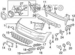 Front bumper bracket left VW Golf 15-17