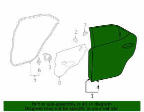 Bare rear right door for Toyota Corolla 14-19
